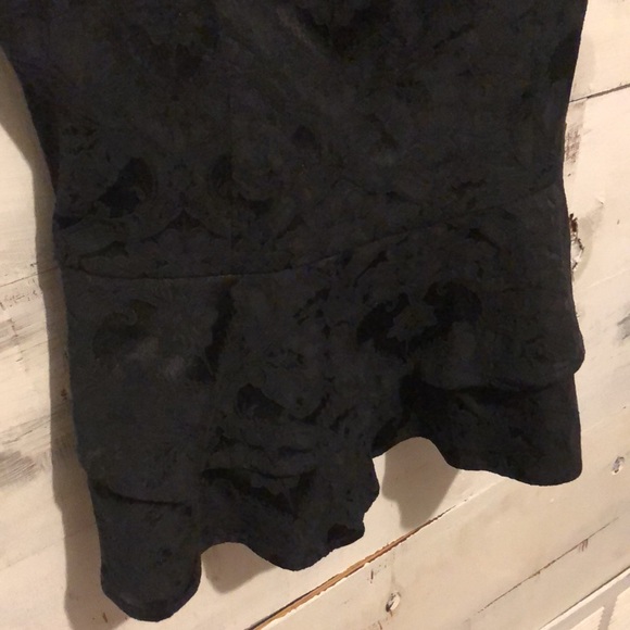 (241) Black Peplum Top - Picture 5 of 12